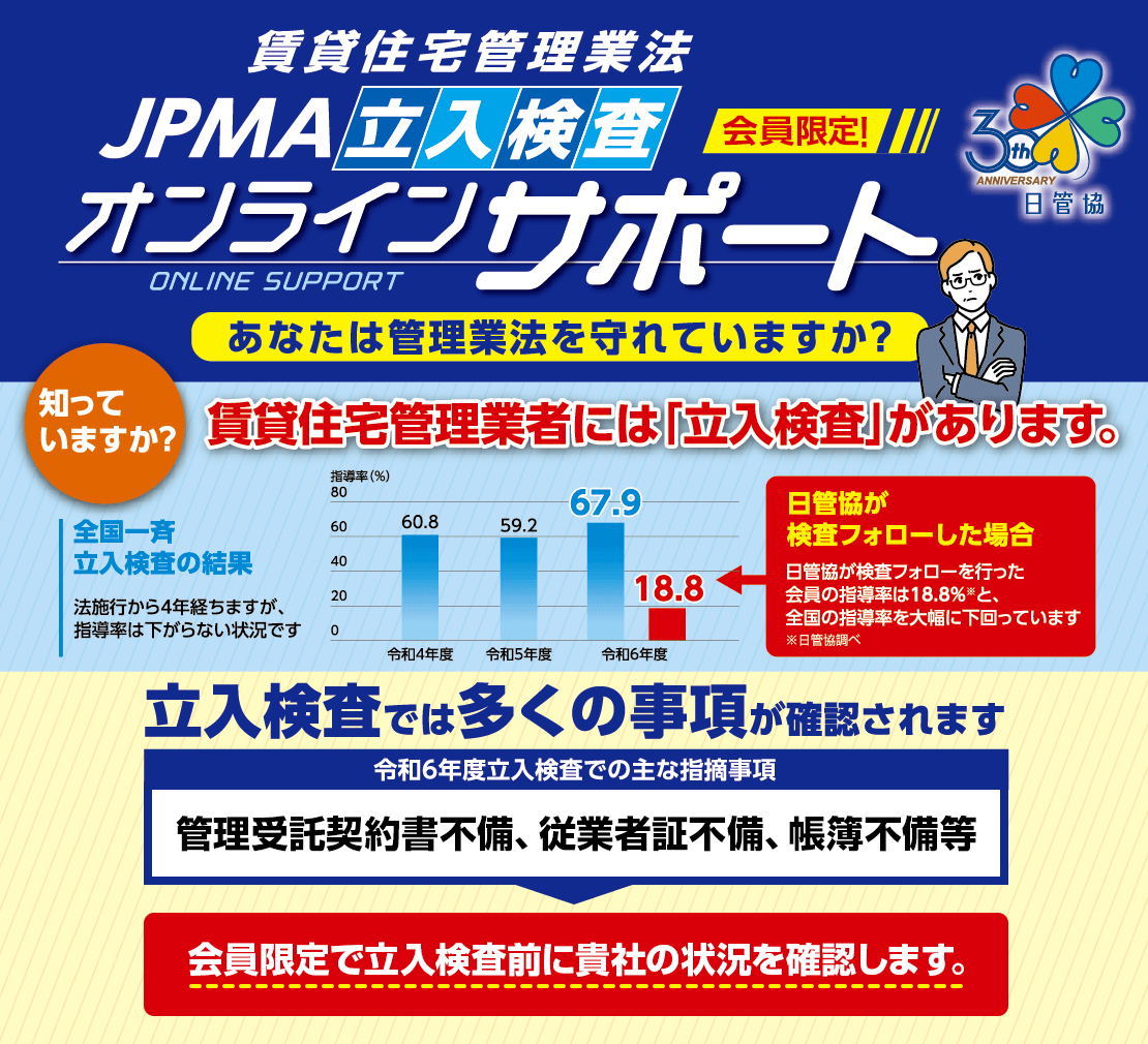 賃貸住宅管理業法JPMA立入検査オンラインサポート